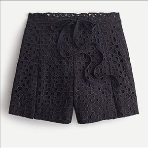 NWT! J crew embroidered eyelet black shorts (4)